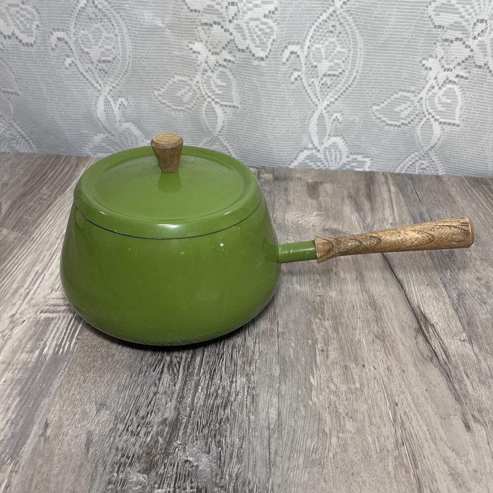 Fondue Pot Green Japan Vintage Retro 60s 70s